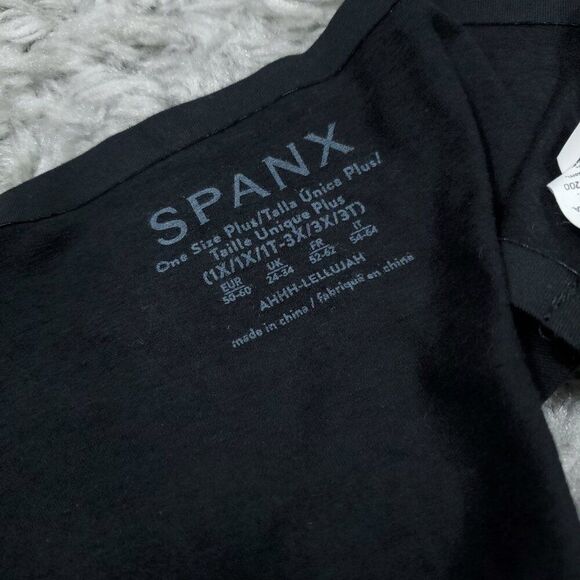 Spanx Ahhh-llelujah Pima Cotton Thong Panty Plus Size 1X-3X Black Stretch OS - Picture 5 of 5